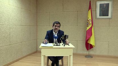 Jordi Sànchez en roda de premsa des de la presó.