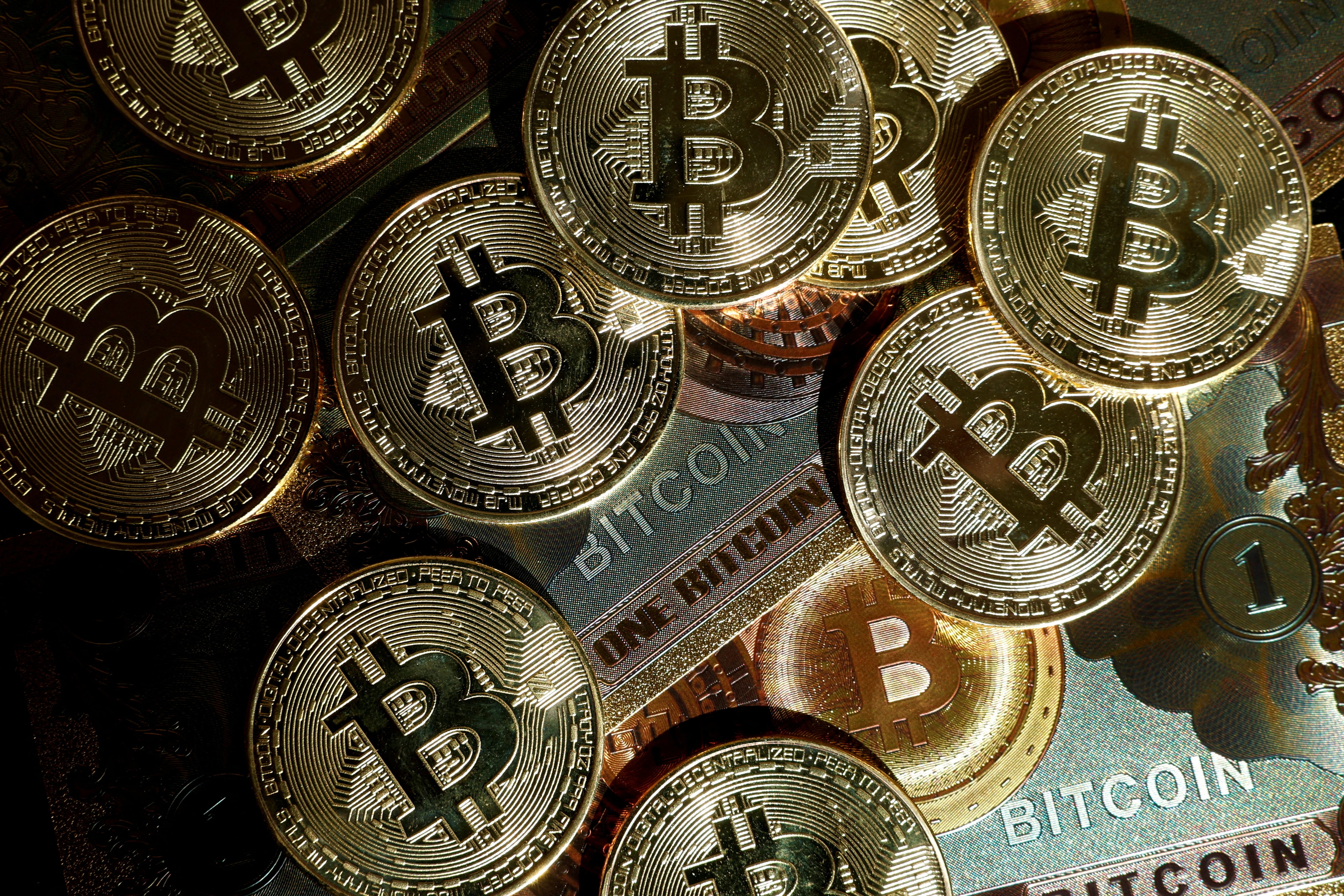 Representación de bitcoin. 