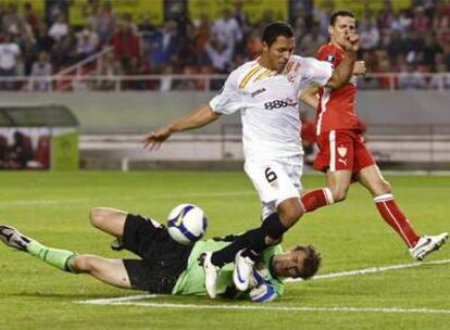 Adriano, durante el encuentro