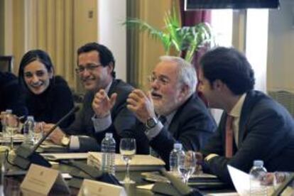 El ministro de Agricultura, Alimentación y Medio Ambiente, Miguel Arias Cañete (2d), preside la reunión del Consejo Consultivo de Agricultura, la pasada semana en la sede del Ministerio, en Madrid.