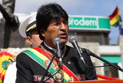El presidente Morales, durante el Día del Mar la semana pasada.