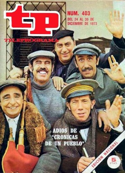 Portada de la revista TP de diciembre de 1973 con cinco de los protagonistas de la serie 'Crónicas de un pueblo'.