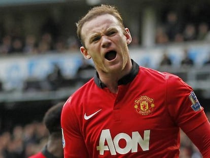 Rooney celebra un gol el United. 
