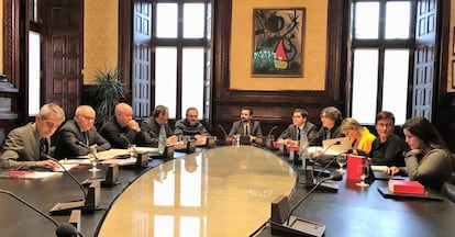 Reuni&oacute;n de la mesa del Parlament este mi&eacute;rcoles.