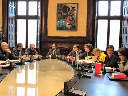 Reuni&oacute;n de la mesa del Parlament este mi&eacute;rcoles.