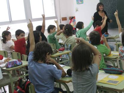 Una clase de 2º primaria en una ikastola de Irún