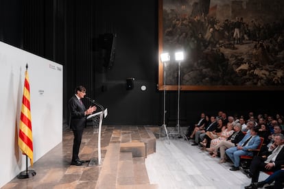 El presidente de la Generalitat, Salvador Illa, el pasado viernes, en un acto en Girona.