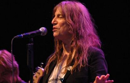 Patti Smith durante su actuación en Sant Feliu de Guixols, Girona, en 2010.