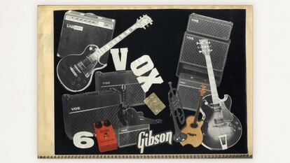 Un ‘collage’ con diferentes guitarras, instrumentos, amplificadores o pedales creado por el cantante. 