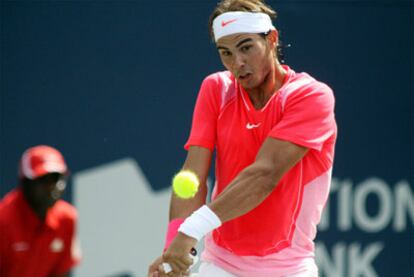 Rafael Nadal, durante su victoria contra el alemán Kohlschreiber.