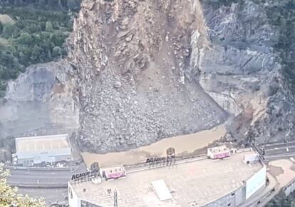 Imagen del desprendimiento que ha cortado el acceso a Andorra desde España.