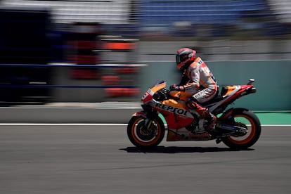 Marc Márquez, durante la sesión libre de este sábado en el circuito de Jerez.