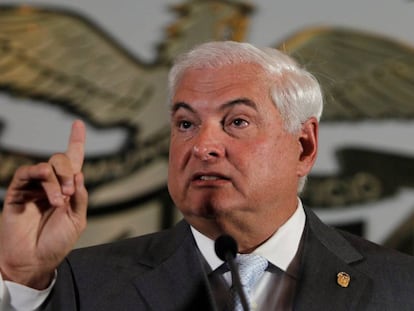 Ricardo Martinelli en una conferencia de prensa en 2012. 