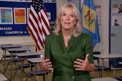 El pasado mes de agosto Jill Biden se unió a la convención demócrata virtual desde una clase.