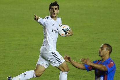 Morata celebra el segundo gol del Madrid