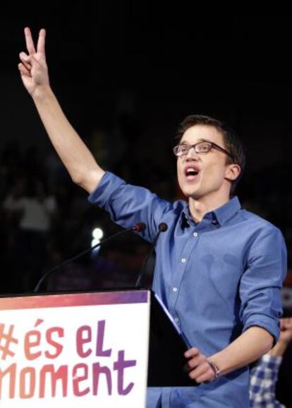Íñigo Errejón, anoche en Valencia.