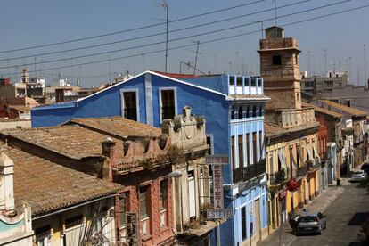 Una de las calles del barrio de El Cabanyal-Canyamelar de Valencia.