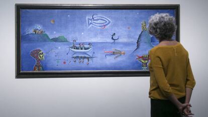 'Nocturn', de 1950, una de las obras más coloristas de Joan Ponç que ilustra el viaje de él, Tàpies y Cuixart para ver a Dalí en Portlligat.
