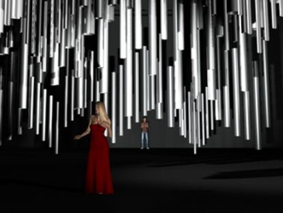 Boceto de la escenografía para <i>El gran teatro del Mundo</i> de Calderón, de la alemana Rebecca Ringst.