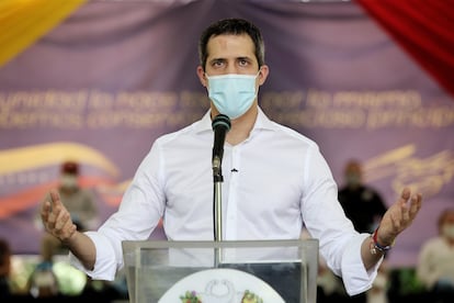 El líder opositor venezolano Juan Guaidó, durante una comparecencia.