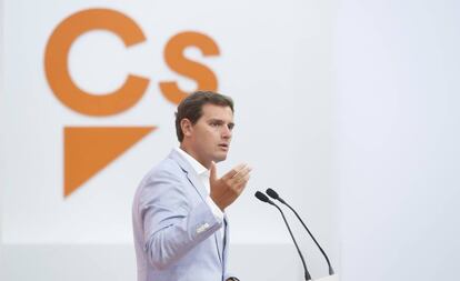 El líder de Ciudadanos, Albert Rivera, este martes en Madrid.