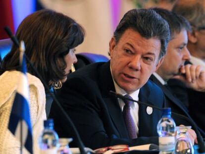 El presidente de Colombia, Juan Manuel Santos, durante la Cumbre Iberoamericana de Panam&aacute;.