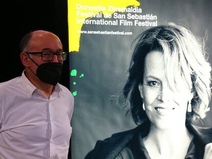 José Luis Rebordinos, durante la presentación del cartel del 69º Festival de Cine de San Sebastián.