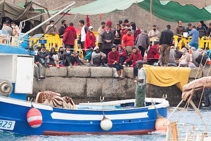 Imagen de este jueves del muelle de Arguineguín.