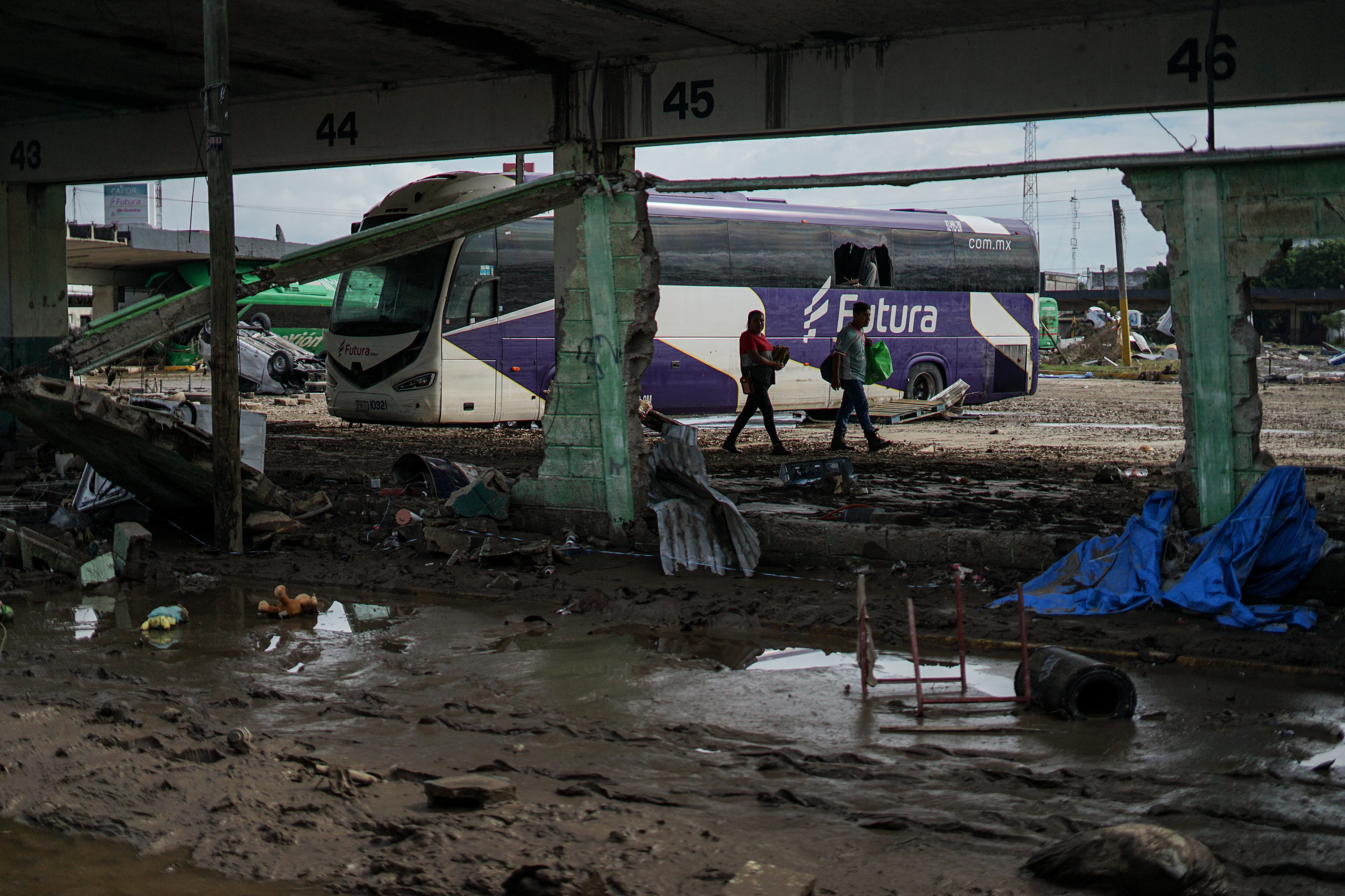 Terminal de autobuses de Poza Rica, Veracruz, el 14 de octubre.