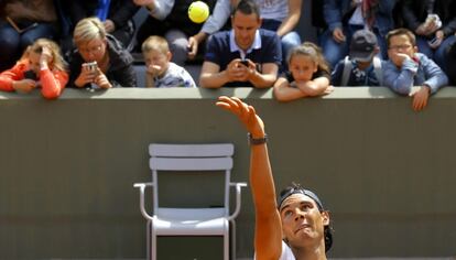 Nadal, durante un entrenamiento en París.