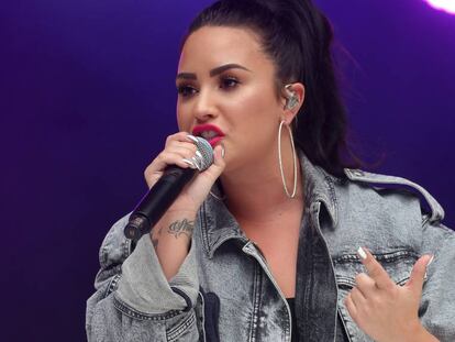 Demi Lovato, durante un concierto el pasado junio. 