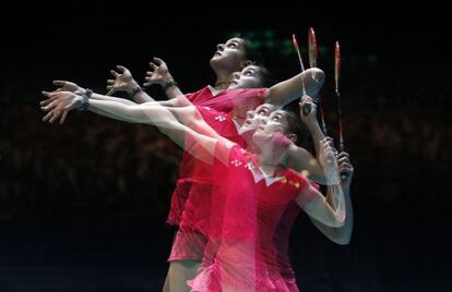 Carolina Marín durante la final del All England en Birmingham