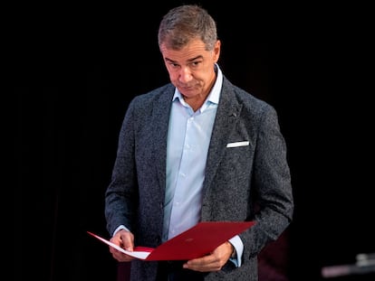 El director de la Oficina del Español, Toni Cantó, durante la presentación de la Oficina del Español.