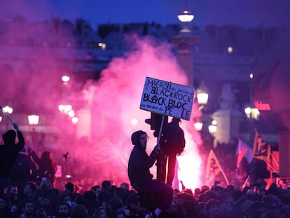 Protesta en París contra la reforma de las pensiones, el pasado jueves.