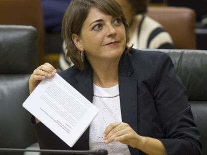 La consejera de Fomento, Elena Cort&eacute;s, en el Parlamento.