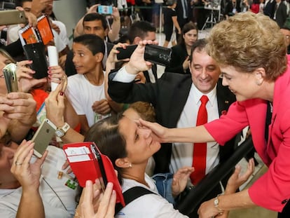 Dilma Rousseff en un acto este 9 de marzo. 