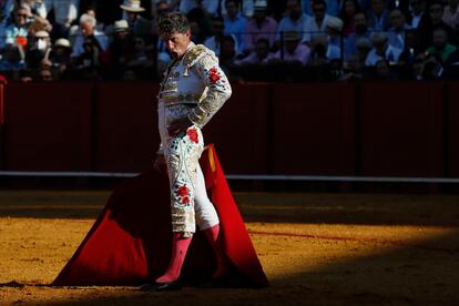 El diestro Manuel Escribano, único espada, en La Maestranza.