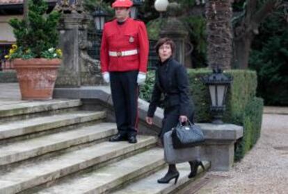 Estefanía Beltrán llega el pasado lunes al palacio de Ajuria Enea.