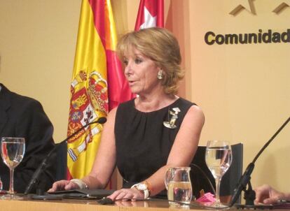 Esperanza Aguirre, en un acto de la Comunidad de Madrid.