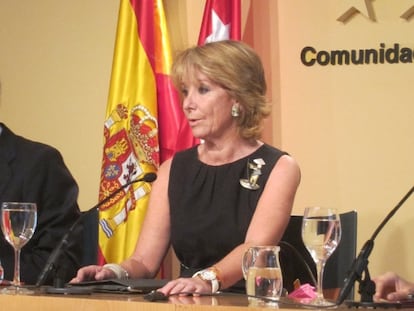 Esperanza Aguirre, en un acto de la Comunidad de Madrid.