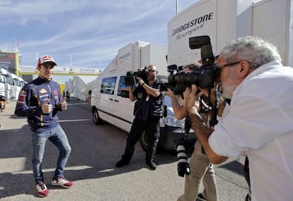 Márquez, en el circuito Ricardo Tormo.