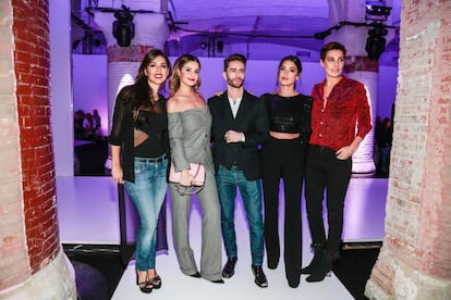 Cristina Brondo, Marta Torne, Pelayo, Aida Domenech 'Dulceida' and Eugenia Ortiz Domecq en el Fashion Week en Barcelona.