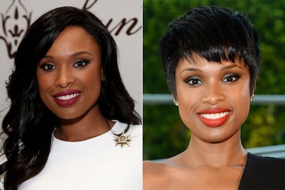 La polifacética Jennifer Hudson cortó por lo sano su larga melena ondulada para aparecer con un aire muy rockero en el BET Black Girls Rock event de 2013.