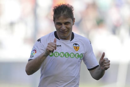 Joaquín, con la camiseta del Valencia.