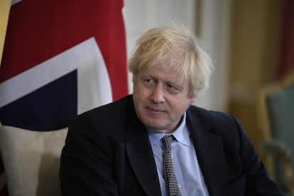 Boris Johnson, este viernes en Downing Street, en Londres.