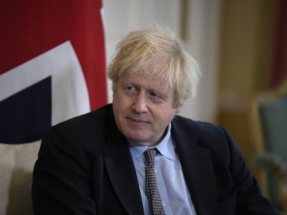 Boris Johnson, este viernes en Downing Street, en Londres.