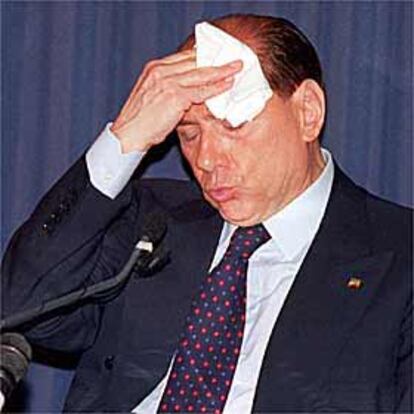 Silvio Berlusconi, ayer, durante un encuentro con empresarios italianos en Roma.