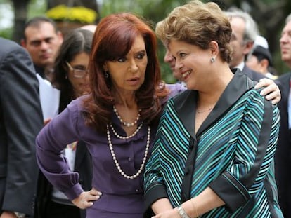 Cristina Kirchner e Dilma Rousseff em Caracas.