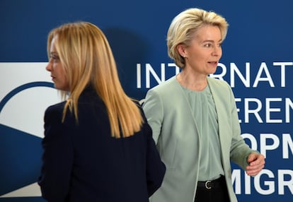 Giorgia Meloni y Ursula von der Leyen