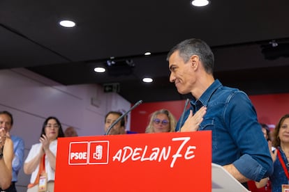 El secretario general del PSOE y presidente del Gobierno, Pedro Sánchez, este sábado durante el comité federal del partido en Madrid.